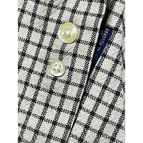 Tommy Hilfiger Vintage Checkered Tan & Black Button Down Shirt size Medium - Picture 5 of 8